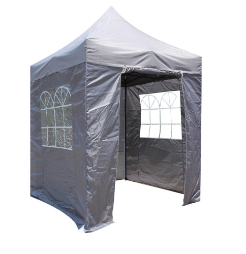 2x2m Pop Up Gazebo With Wheeled Bag, 4 Leg Weights, Rope and Pegs + 4 Side Walls ( STD )