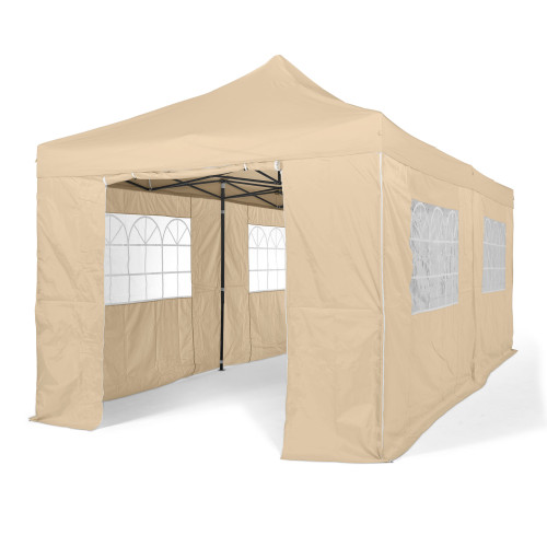 3x6m Pop Up Gazebo With Wheeled Bag, 6 Leg Weights, Rope and Pegs + 4 Side Walls ( STD )