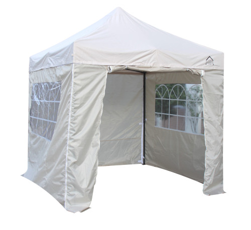 2.5x2.5m Pop Up Gazebo With Wheeled Bag, 4 Leg Weights, Rope and Pegs + 4 Side Walls ( STD )