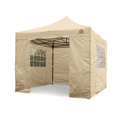 3x3m Pop Up Gazebo With Wheeled Bag, 4 Leg Weights, Rope and Pegs + 4 Side Walls ( STD )